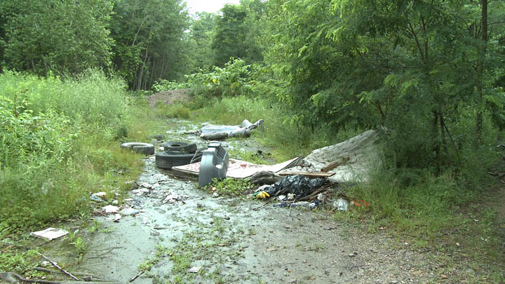 Trash could be found all around Centralia Pennsylvania before the cleanup effort.