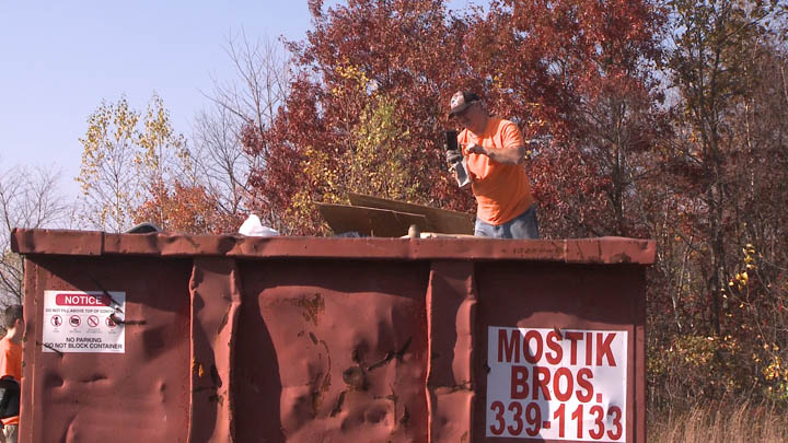 Mostik Brothers trash hauling provided two large dumpsters for the cleanup effort.