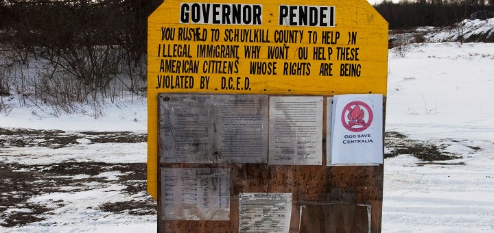 Centralia Pennsylvania Protest Sign